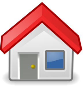 Red Roofed Home Icon Clip Art